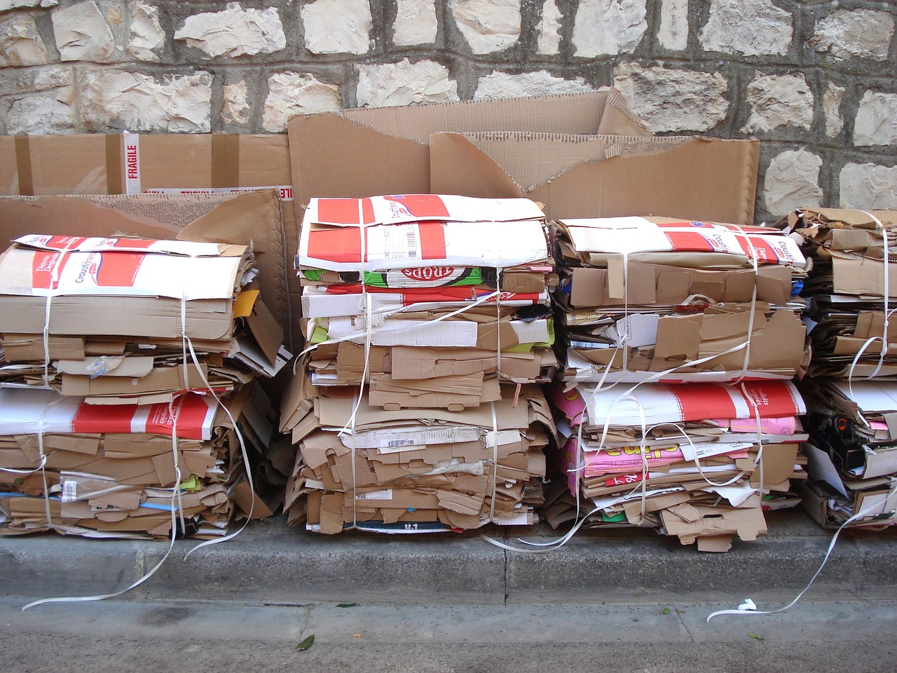 boxes, recycling, wall